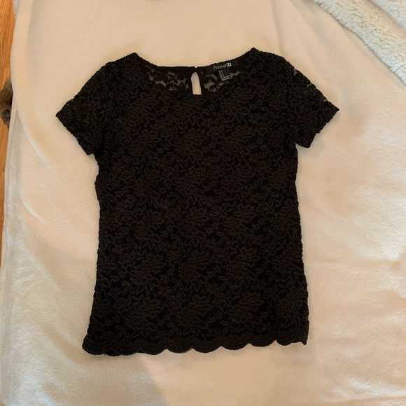 Forever 21 Black Lace Shirt Size XS - Picture 3 of 4